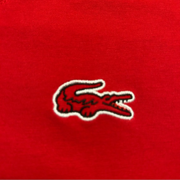 Lacoste ~ Men’s Red Classic V Neck Soft Cotton Jersey T-Shirt in size 8 (3XL) - Picture 2 of 13